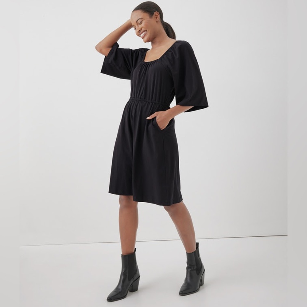 Pact Black Midi Dress with Pockets
